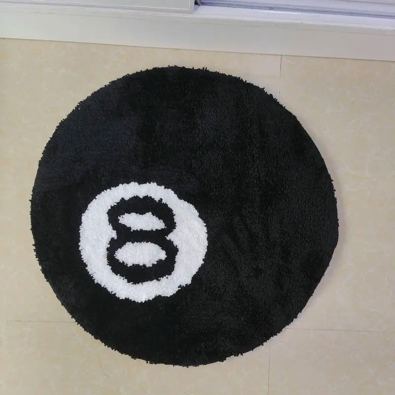 8 Ball Round Tufted Rug, Aesthetic Bedroom & Gaming Room Decor