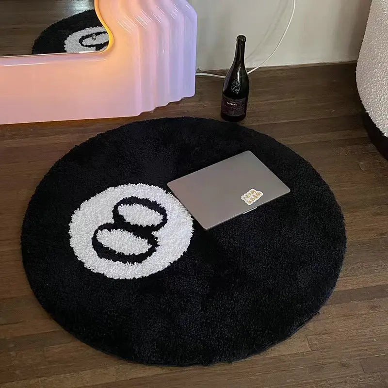 8 Ball Round Tufted Rug, Aesthetic Bedroom & Gaming Room Decor