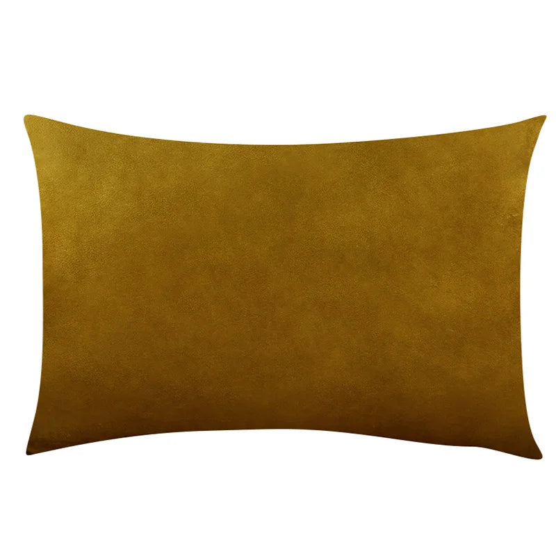 Soft Velvet Cushion Cover — Plaid Pillowcase for Sofa, Bedroom & Living Room Decor