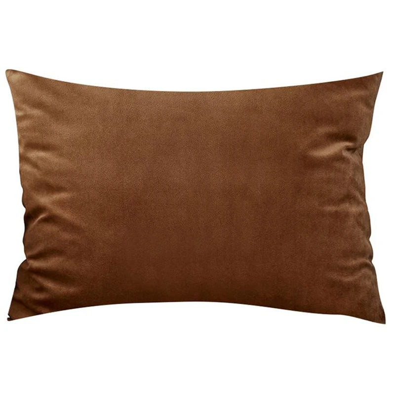 Soft Velvet Cushion Cover — Plaid Pillowcase for Sofa, Bedroom & Living Room Decor