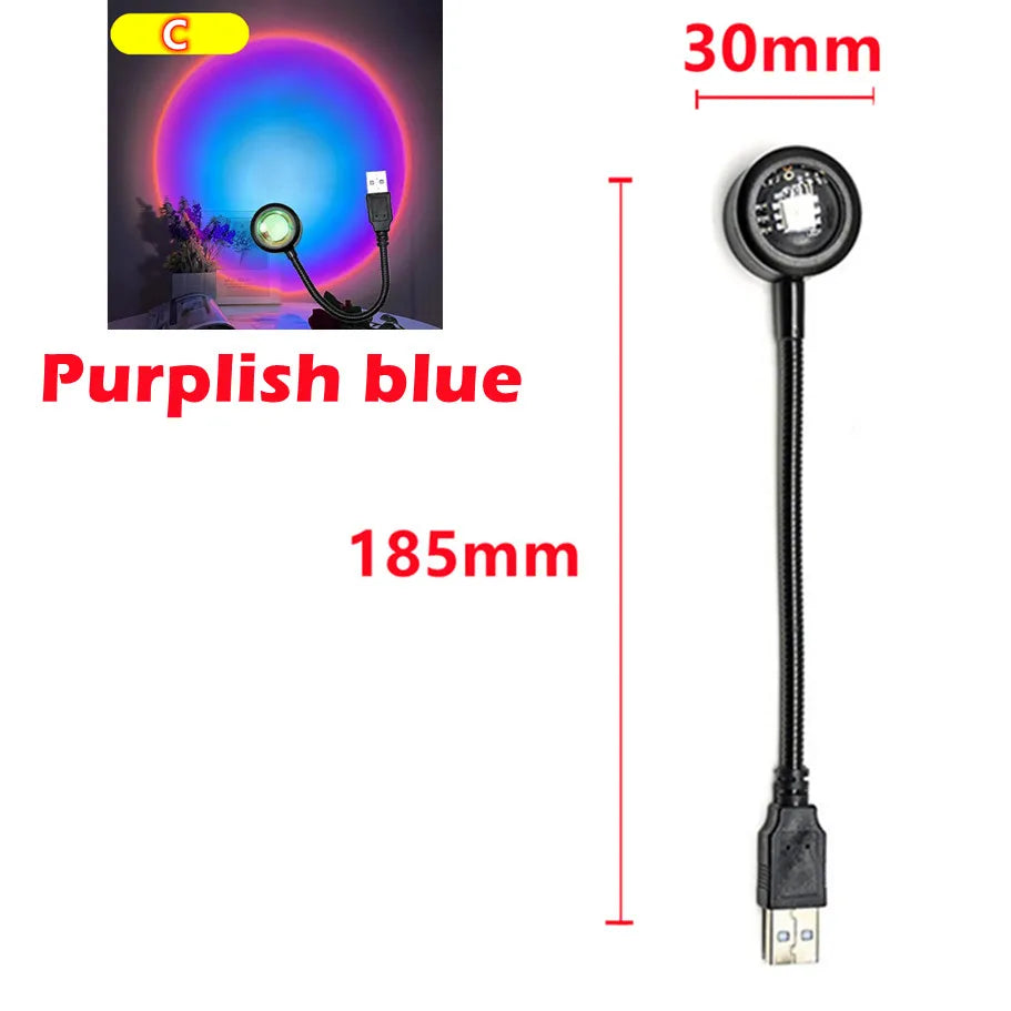 Sunset Projection Lamp, USB Mood Light for Bedroom & Living Room