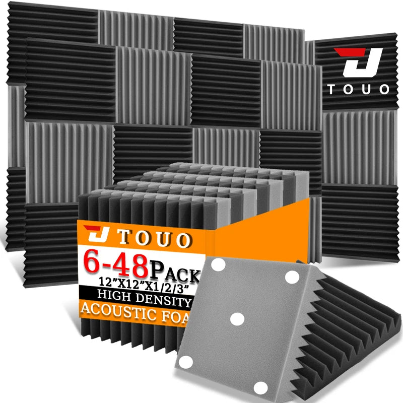 Acoustic Foam Panels - Sound Absorbing Wall Tiles for Gaming Rooms, Studios & Home Offices