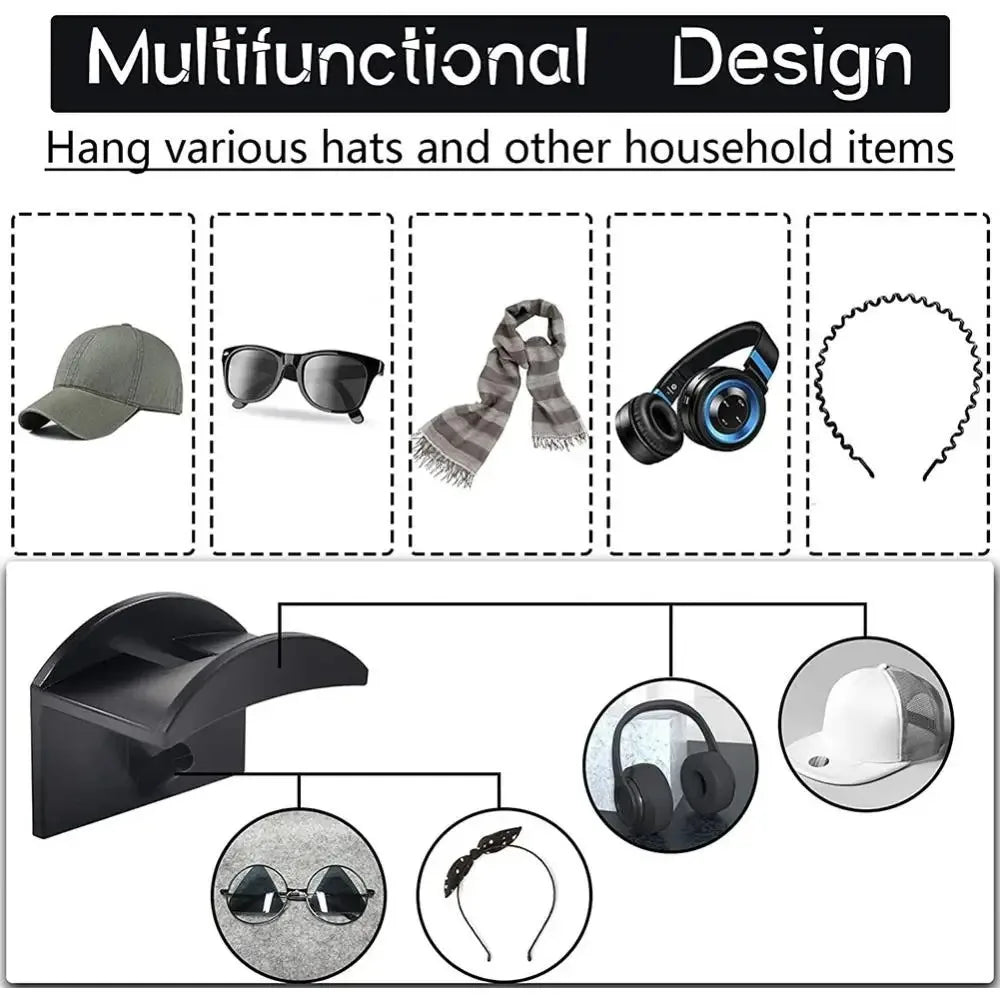 Wall Cap Holder — No-Drill Hat Display Rack for Bedrooms & Wardrobes