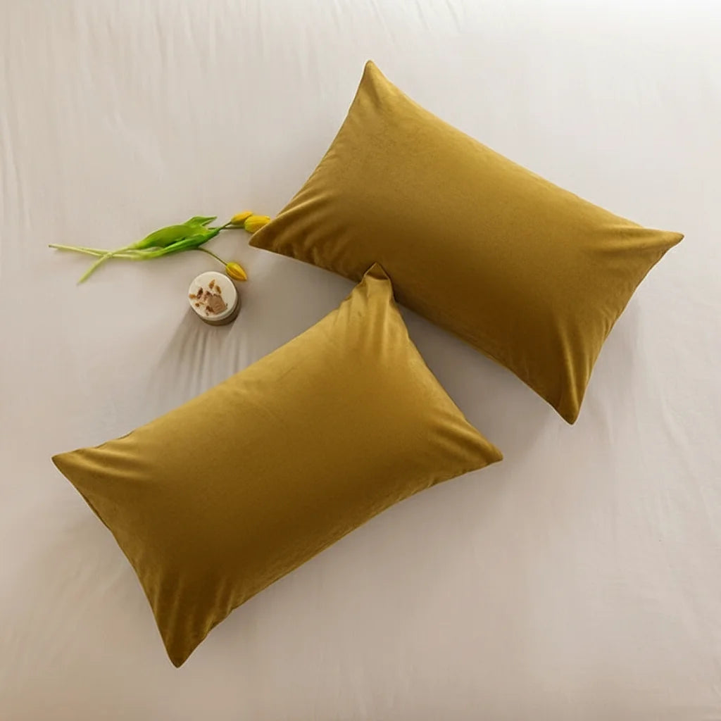 Soft Velvet Cushion Cover — Plaid Pillowcase for Sofa, Bedroom & Living Room Decor