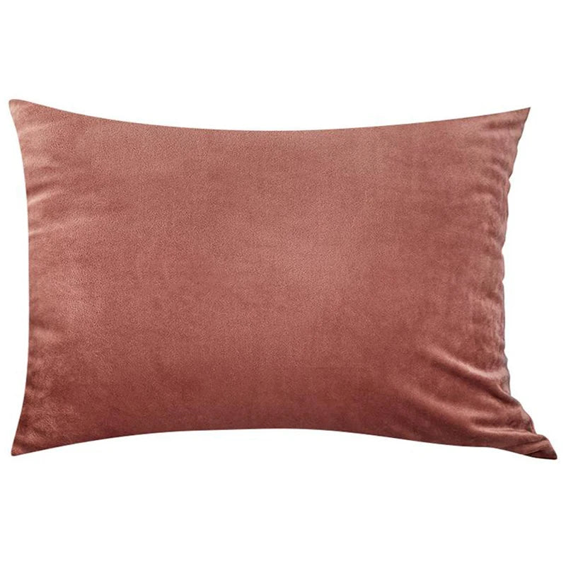 Soft Velvet Cushion Cover — Plaid Pillowcase for Sofa, Bedroom & Living Room Decor