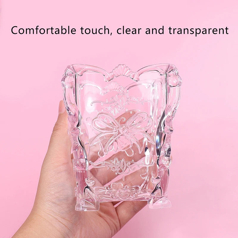 Butterfly Crystal Desk Organiser — Aesthetic Makeup & Stationery Storage Box