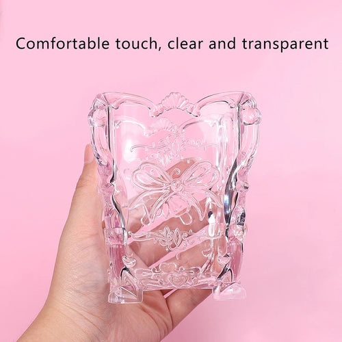 Butterfly Crystal Desk Organiser — Aesthetic Makeup & Stationery Storage Box