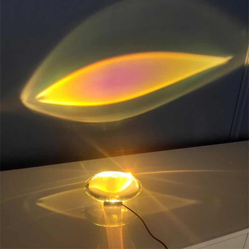 Crystal Egg Projection Lamp — 3 Colour LED Ambient Light for Bedroom & Desk