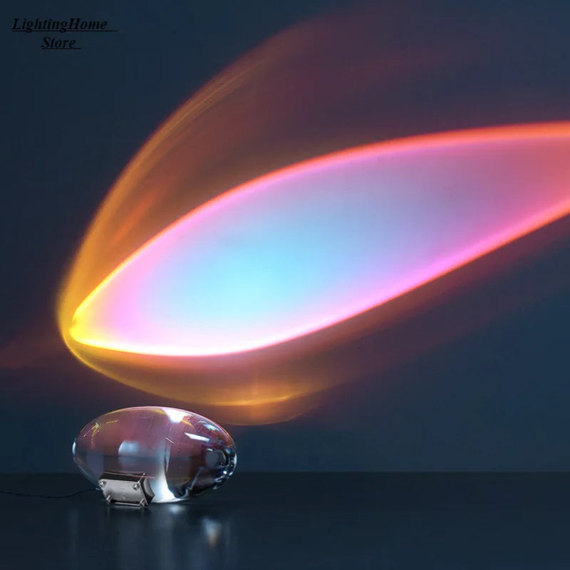 Crystal Egg Projection Lamp — 3 Colour LED Ambient Light for Bedroom & Desk