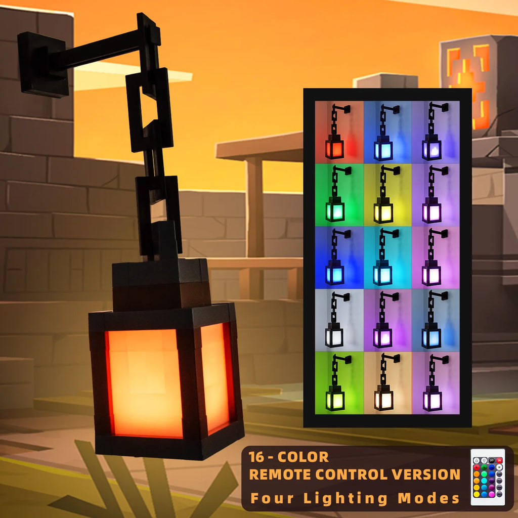 Pixel Art Lantern — 16 Colour LED Night Light with Remote