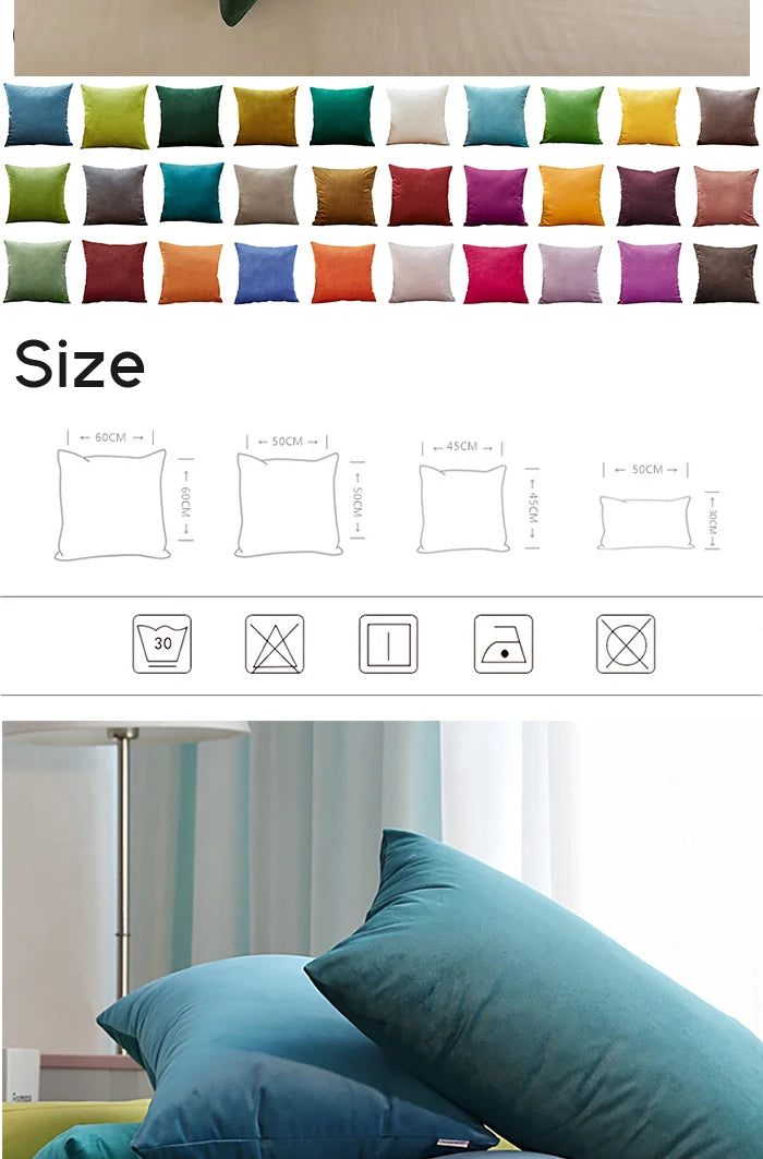Soft Velvet Cushion Cover — Plaid Pillowcase for Sofa, Bedroom & Living Room Decor