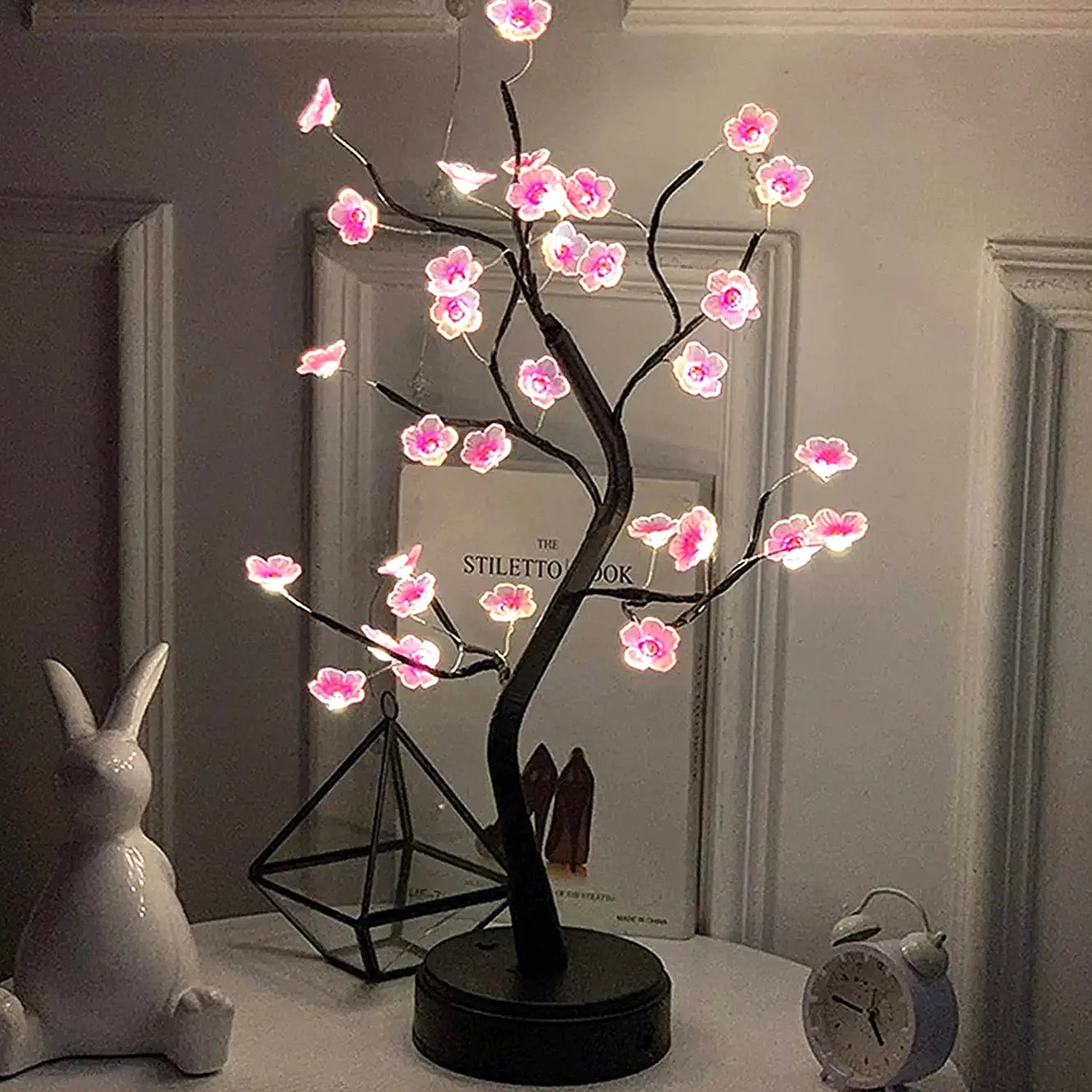 Blossom Tree LED Lamp — USB Ambient Night Light for Bedroom & Home Decor