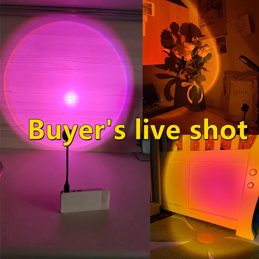 Sunset Projection Lamp, USB Mood Light for Bedroom & Living Room