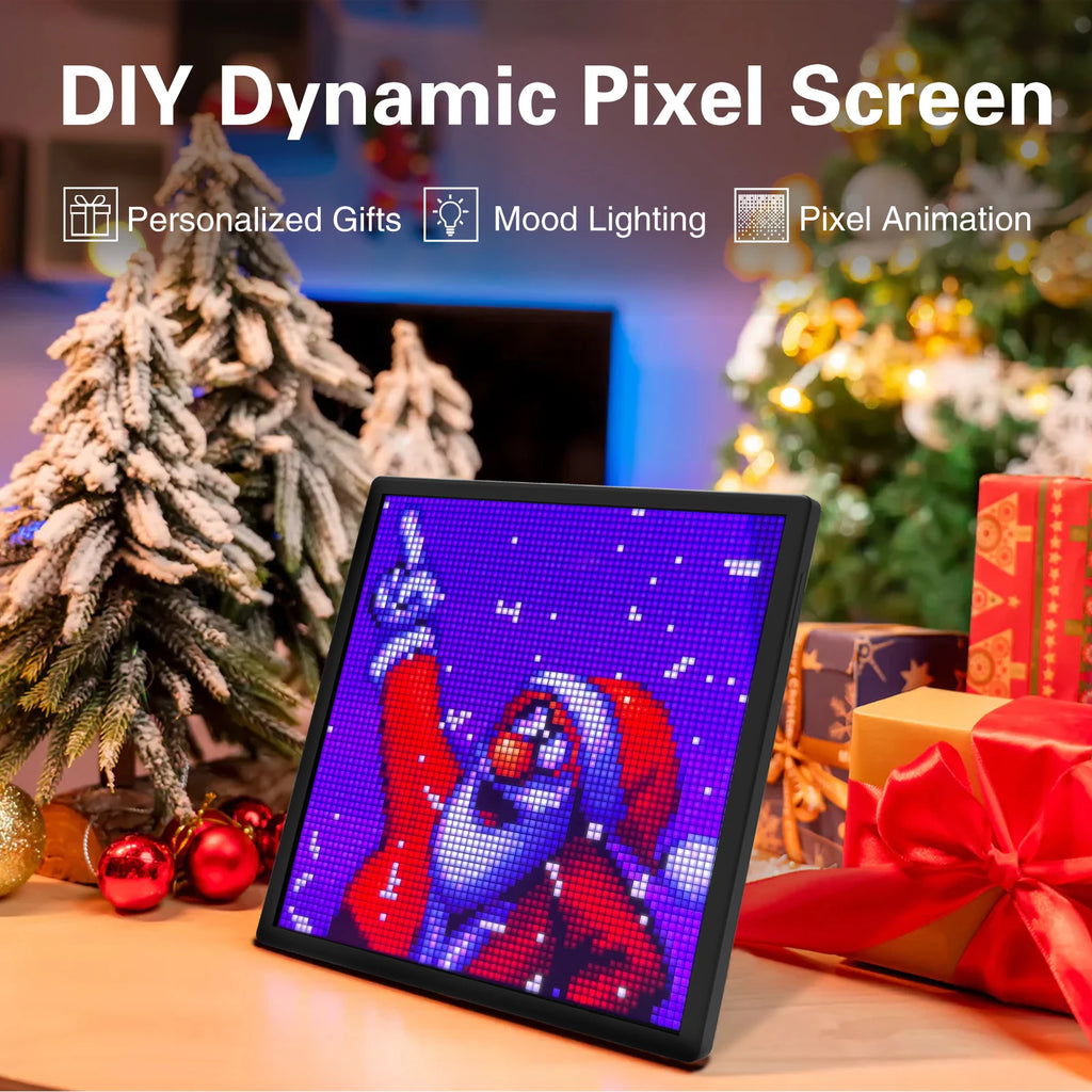 LED Pixel Matrix Display Board, 64x64 RGB Smart Art Panel for Gaming Room & Desk Decor
