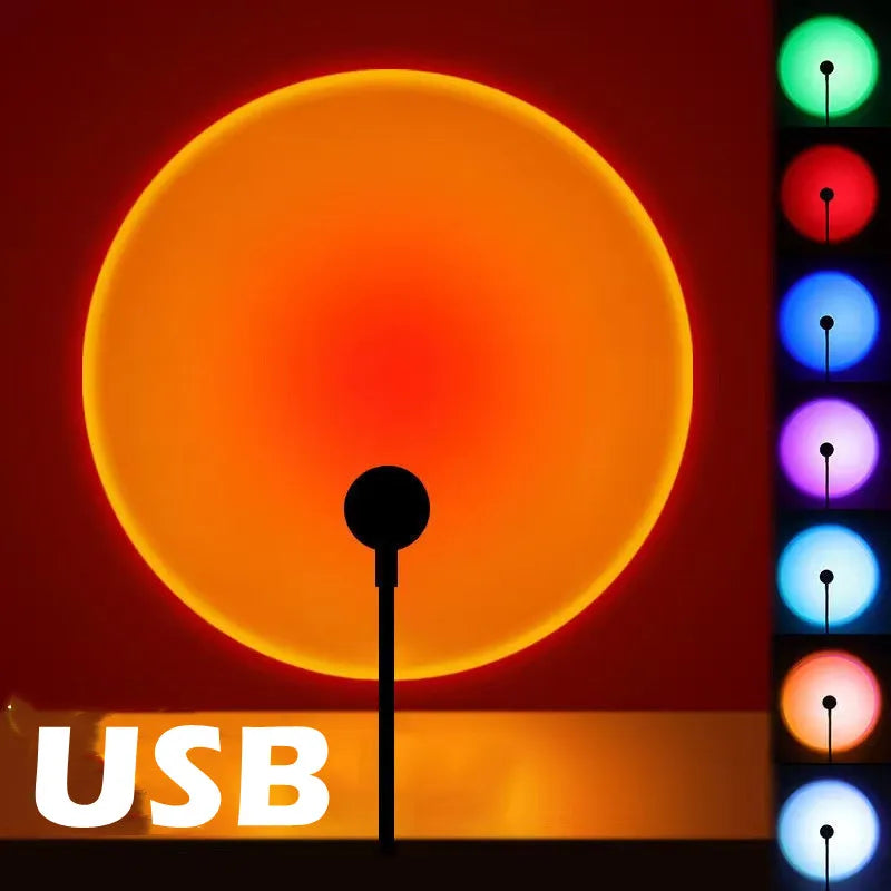 Sunset Projection Lamp, USB Mood Light for Bedroom & Living Room
