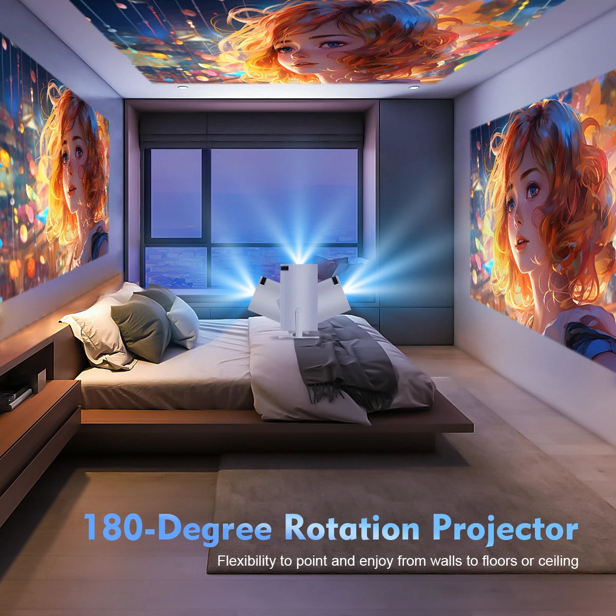 Magcubic HY300 Pro 4K Smart Projector, Android 14 Home Cinema Projector for Bedroom & Living Room