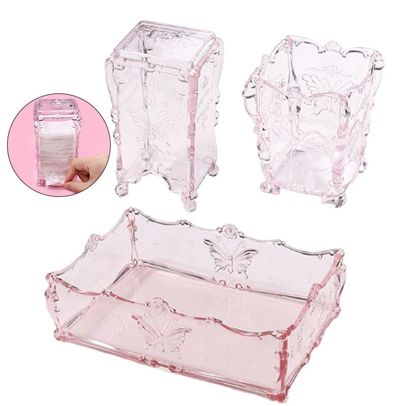 Butterfly Crystal Desk Organiser — Aesthetic Makeup & Stationery Storage Box