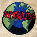 'The World Is Yours' Round Tufted Rug, Statement Bedroom Decor