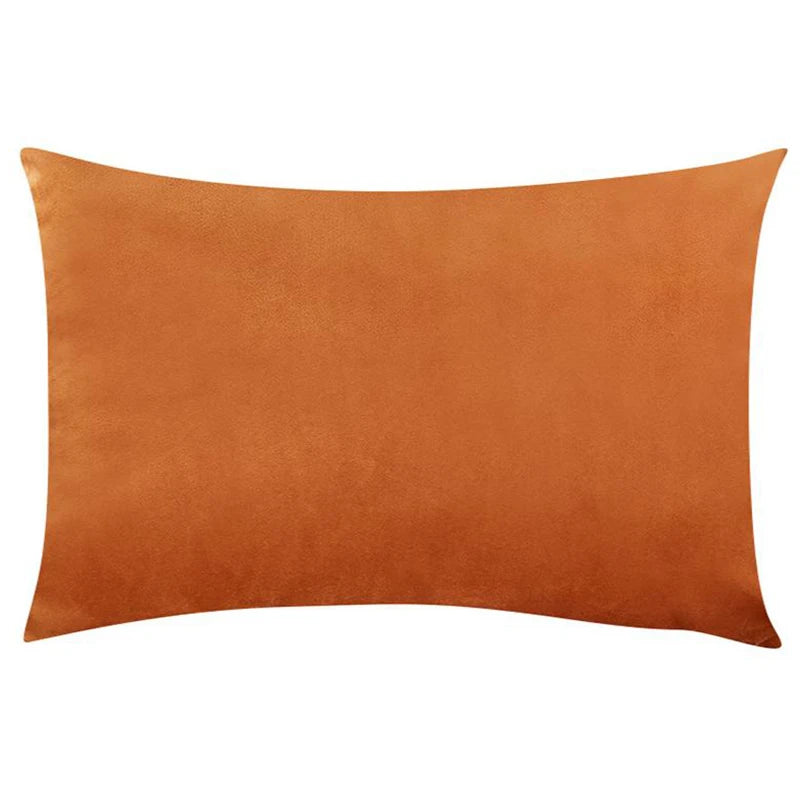 Soft Velvet Cushion Cover — Plaid Pillowcase for Sofa, Bedroom & Living Room Decor