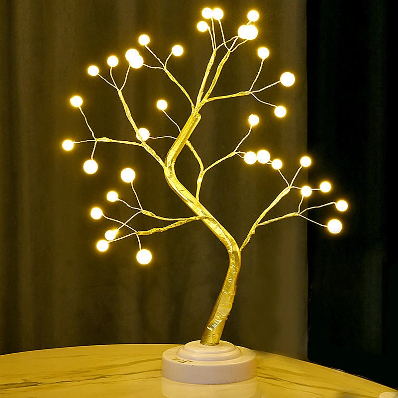 Blossom Tree LED Lamp — USB Ambient Night Light for Bedroom & Home Decor
