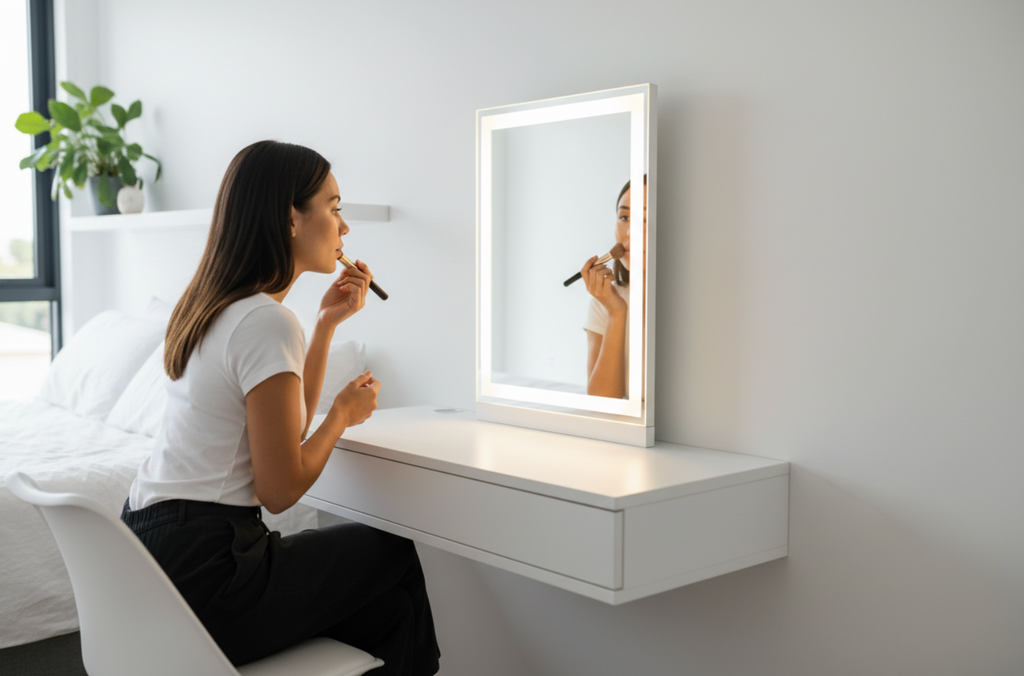 LED Vanity Mirror  3 Colour Lighting  Touch Dimmer  USB Rechargeable  NZ