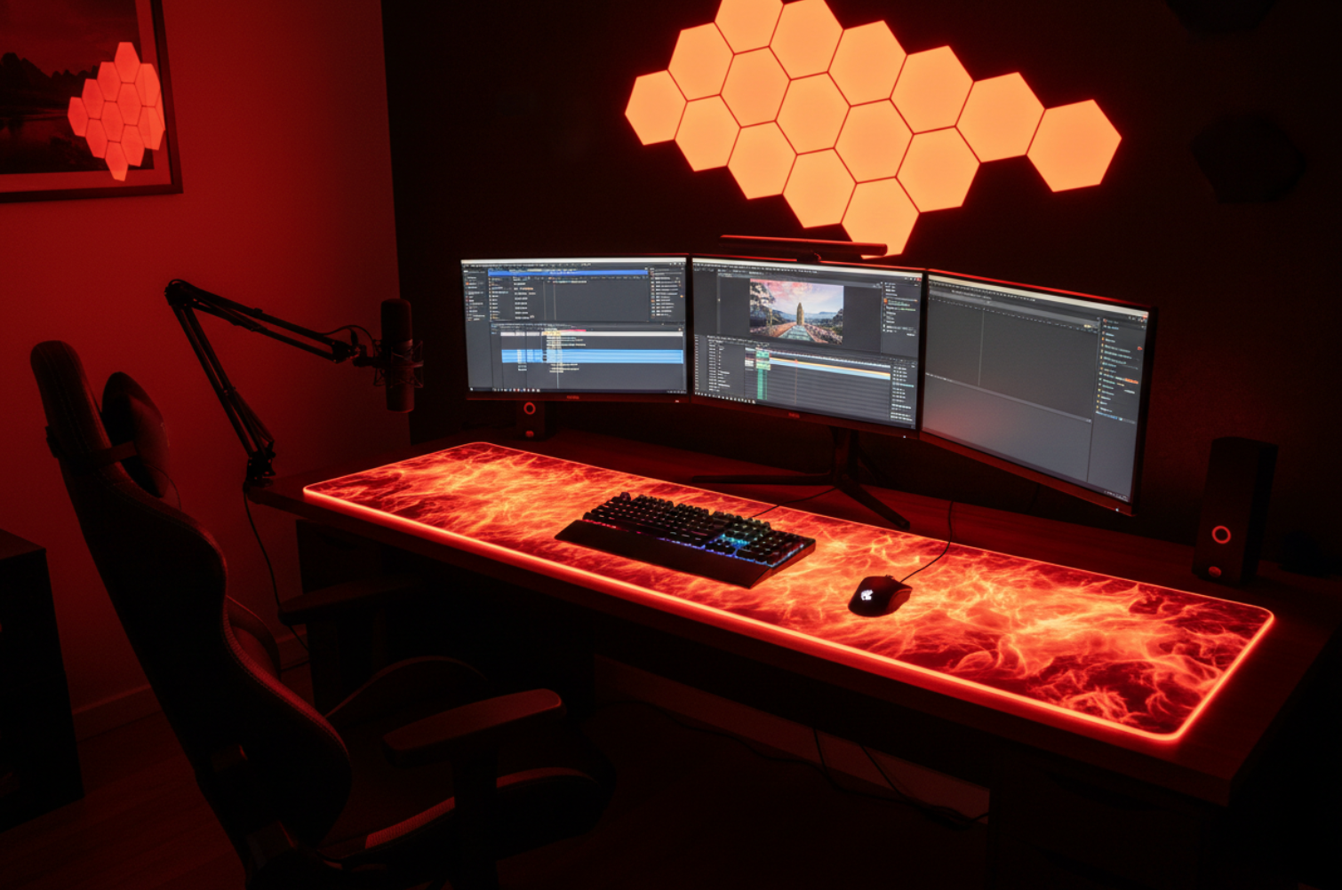 RGB LED Gaming Desk Mat  14 Lighting Modes  Non-Slip  Waterproof  NZ