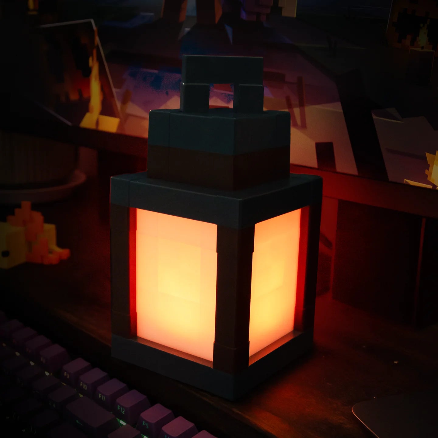 Pixel Art Lantern — 16 Colour LED Night Light with Remote