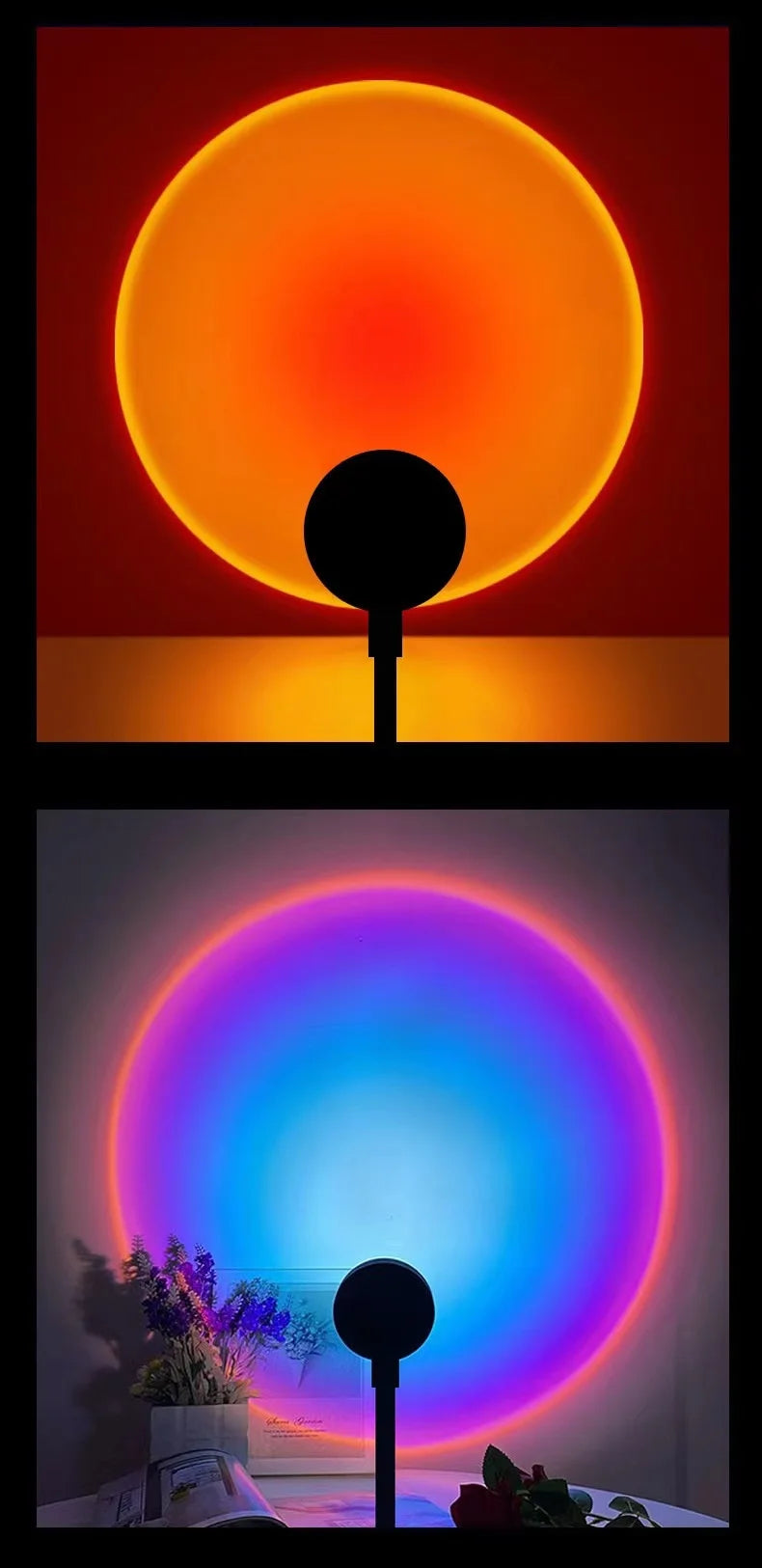 Sunset Projection Lamp, USB Mood Light for Bedroom & Living Room
